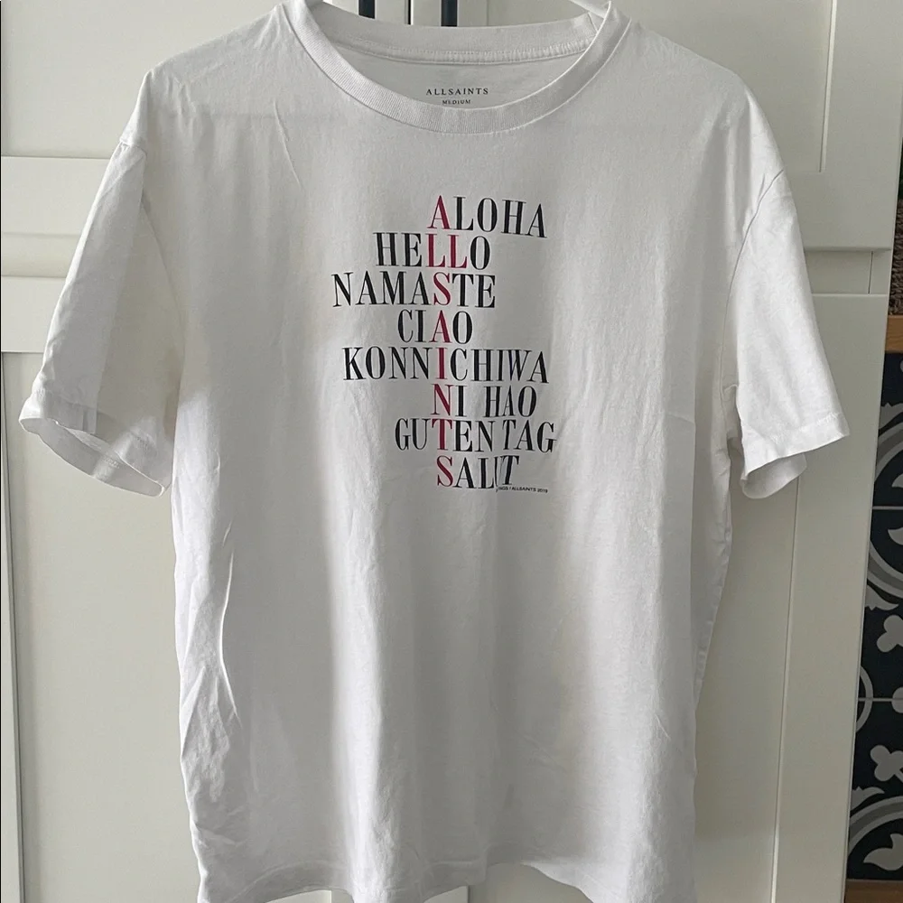 All Saints white Medium guys tee - Picture 2 of 4